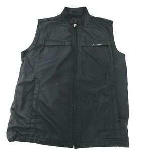 Tonino Lamborghini Men's Vest Size Large Black Zip Front Sleeveless Jacket